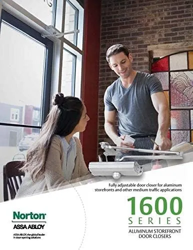 Norton 1601 Series Door Closer, Tri-Style (Regular, top jamb, or Parallel arm), Non-Handed, Size 1-6, Cast Aluminum (1601-689)
