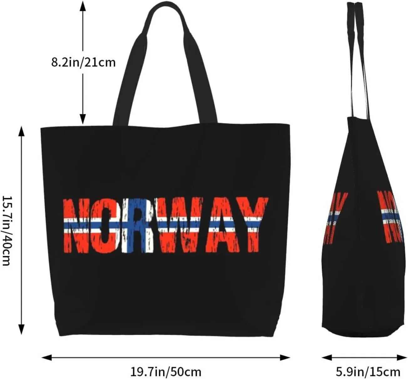 Norway Canvas Tote Bag Norway Flag Shoulder Bag Norwegians Casual Grocery Bags Norwegian Bags for Women Men