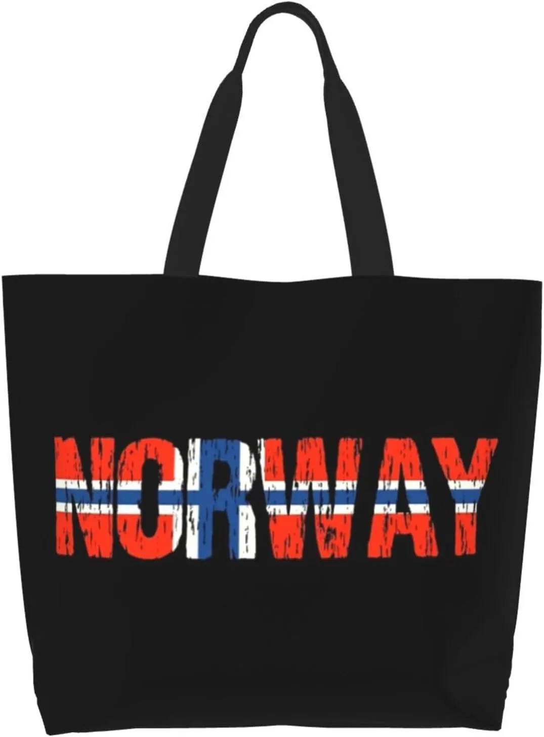 Norway Canvas Tote Bag Norway Flag Shoulder Bag Norwegians Casual Grocery Bags Norwegian Bags for Women Men
