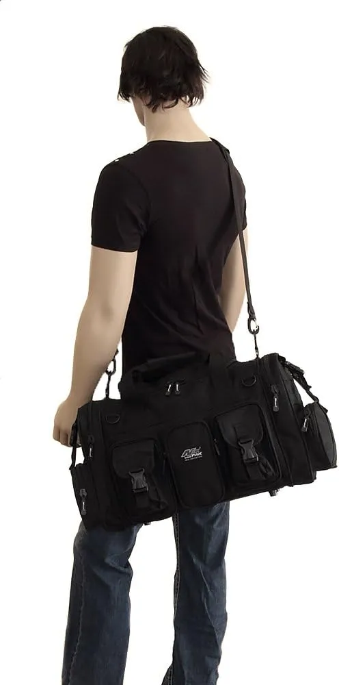 NPUSA Mens Large 22" Inch Black Duffel Duffle Military Molle Tactical Gear Shoulder Strap Travel Bag