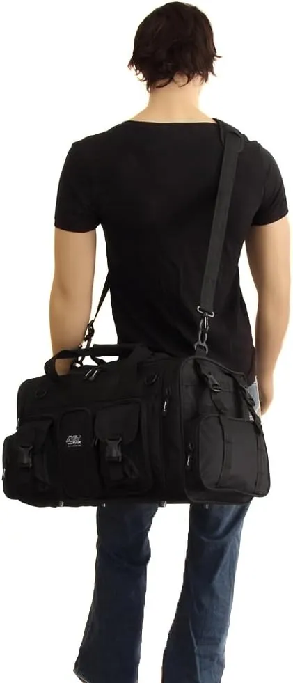NPUSA Mens Large 22" Inch Black Duffel Duffle Military Molle Tactical Gear Shoulder Strap Travel Bag