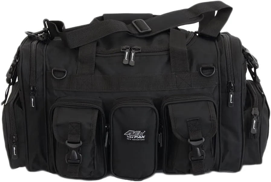 NPUSA Mens Large 22" Inch Black Duffel Duffle Military Molle Tactical Gear Shoulder Strap Travel Bag