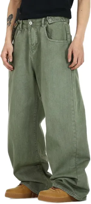 Nutriangee Men's Y2k Hip Hop Baggy Jeans Wide Leg Denim Pants Casual Loose Fit Streetwear Denim Pants