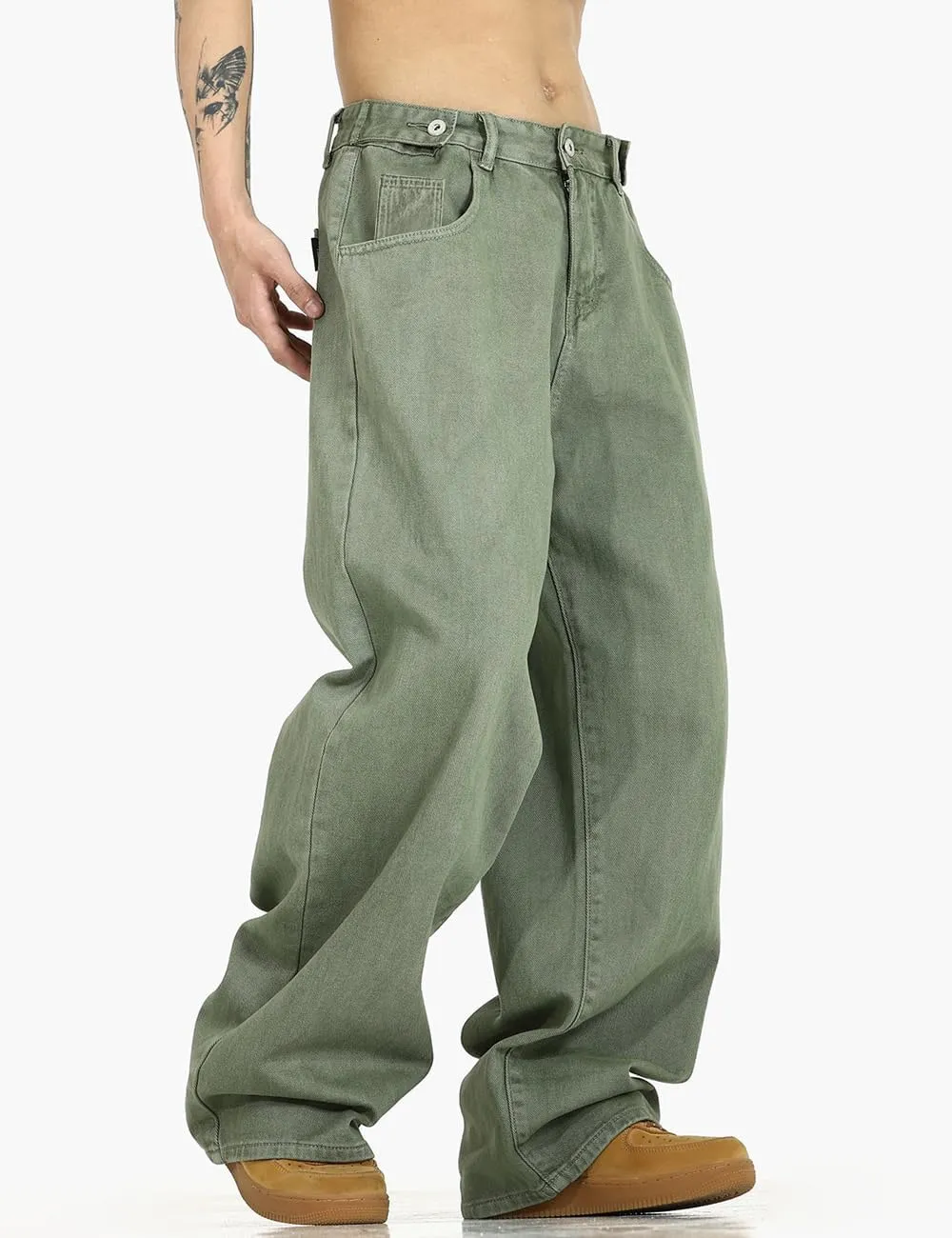 Nutriangee Men's Y2k Hip Hop Baggy Jeans Wide Leg Denim Pants Casual Loose Fit Streetwear Denim Pants