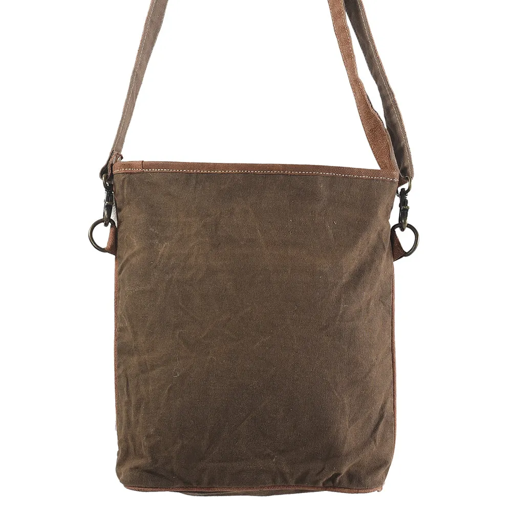 OHLAY MESSENGER Upcycled Canvas Hair-on Genuine Leather women bag western handbag purse