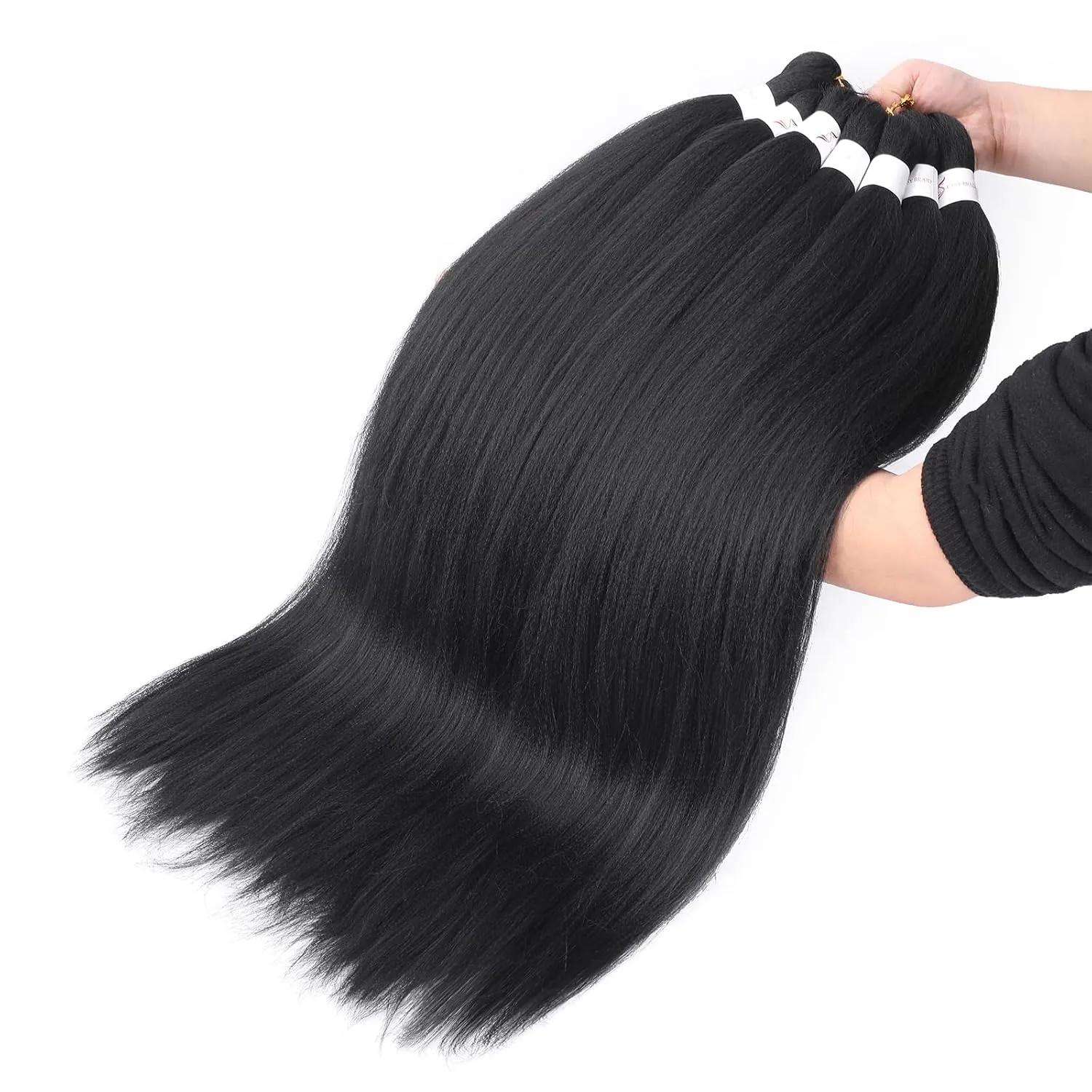 Ombre Braiding Hair 18 Inch 8 Packs Pre Stretched Hair For Twist Yaki Texture Synthetic Hair Extension Itch Free Hot Water Setting(18", T1B/30#)