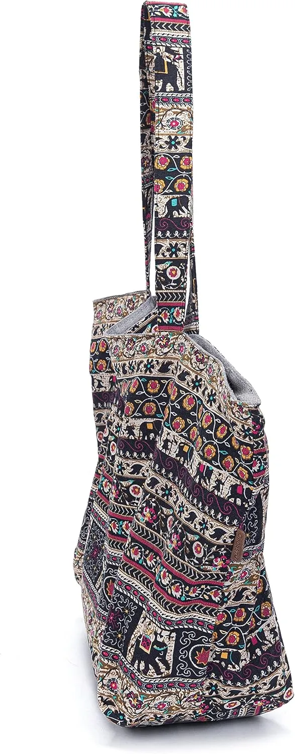 OPQRSTU Women Hippie Tote Hand Bag Large Capacity Bohemian Bag Portable Tourist Shoulder Bags