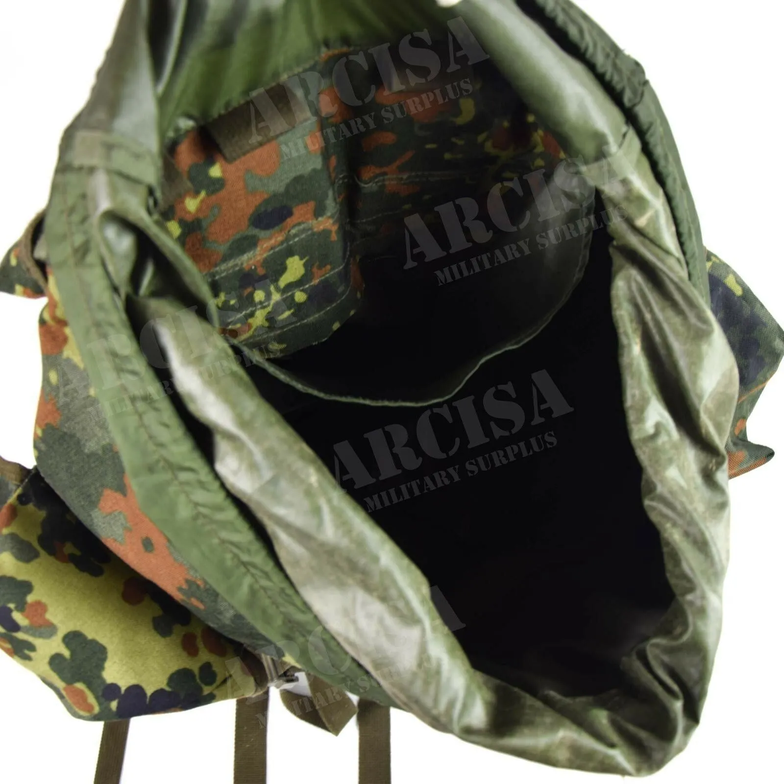Original German Military Tactical Backpack 65L Combat Rucksack Flecktarn Camo