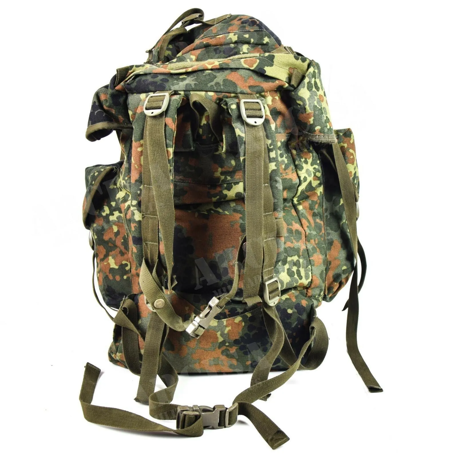 Original German Military Tactical Backpack 65L Combat Rucksack Flecktarn Camo
