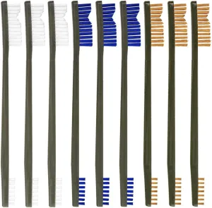 Otis Technology All Purpose Gun Cleaning Brush 9 Pack (3 Nylon/3 Bronze/3 Blue Nylon)