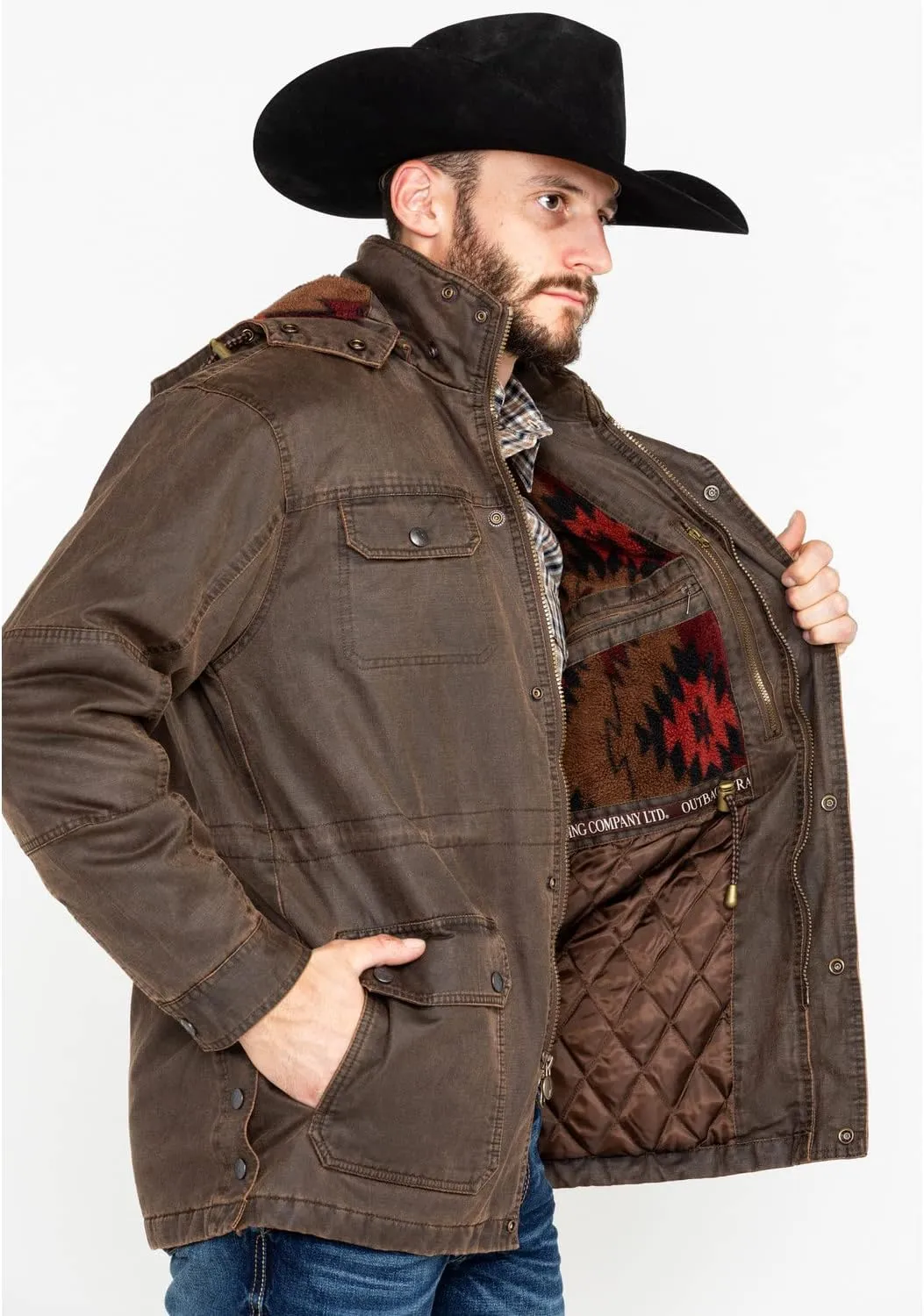 Outback Trading Company Men's Langston Warm Water-Resistant Canyonland Outerwear Casual Western Jacket