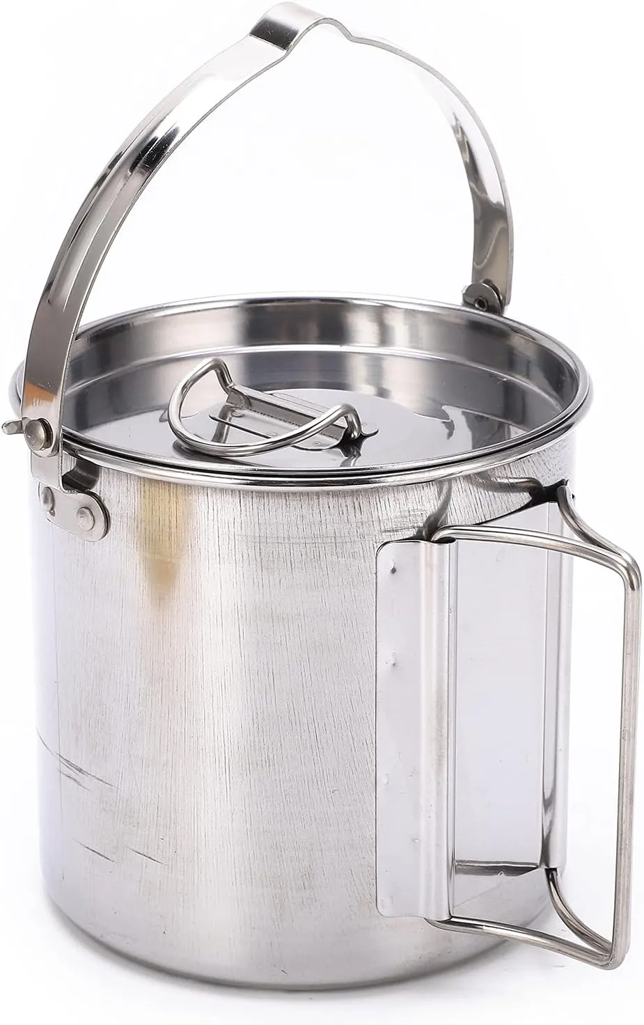 Outdoor Camping Pot Stainless Steel Travel Kettle Portable Hiking Pot Camping Heat Resistant Kettle for Hiking Camping Picnics
