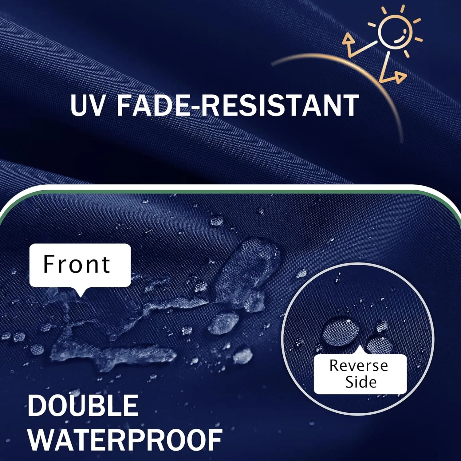 Outdoor Chair Cushions Set of 4: Waterproof & Fade Resistant Seat Cushion for Patio Furniture - 18.5 x 16 x 2 Inch Chair Pads with Ties and Hidden Zipper - Patio Chair Cushion Replacement, Navy