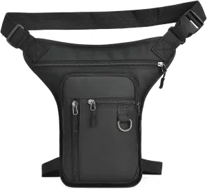 Outdoor Nylon Drop Leg Bag Pouch Tactical Waist Bag for Men Women Fanny Thigh Pack Rig Military Motorcycle Utility Cycling Camping Hiking Hip Pouch Black