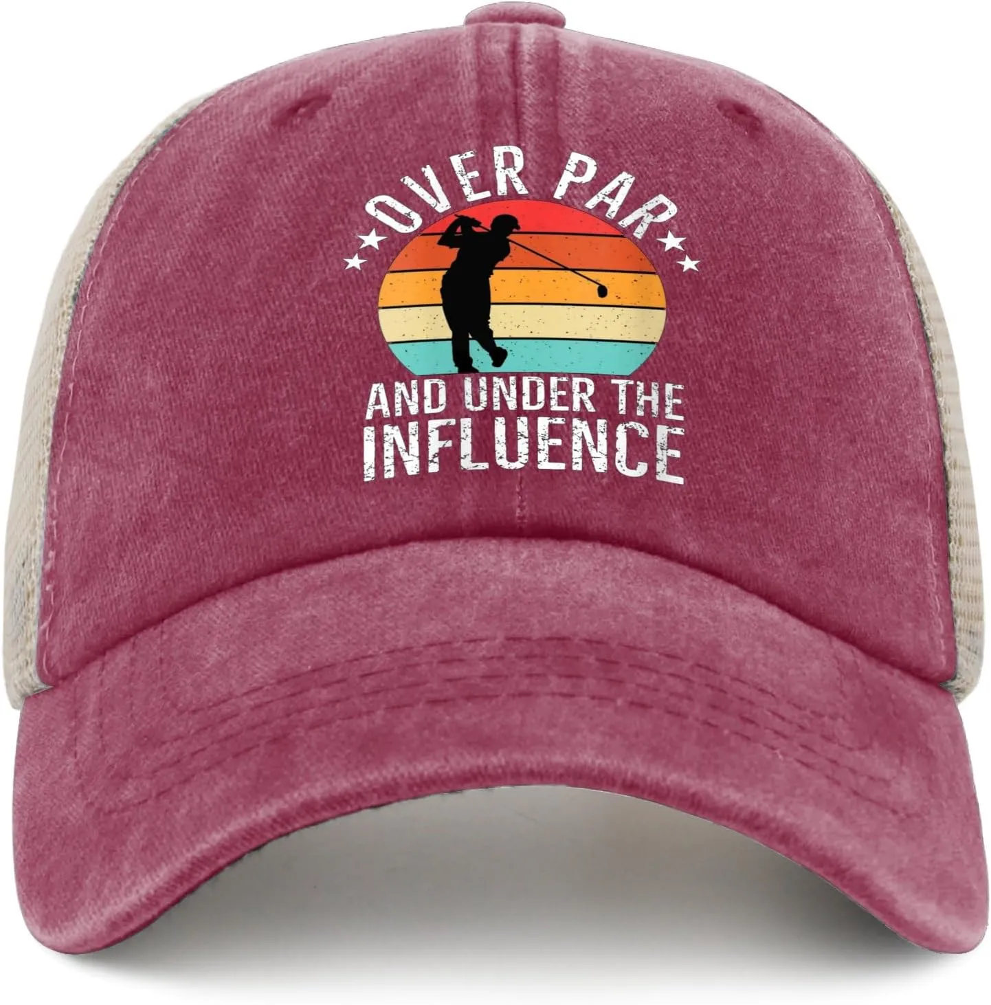 Over Par and Under Influence Hat for Women Humor Golf Country Hat for Mens Trucker Hat Ball Cap Trendy