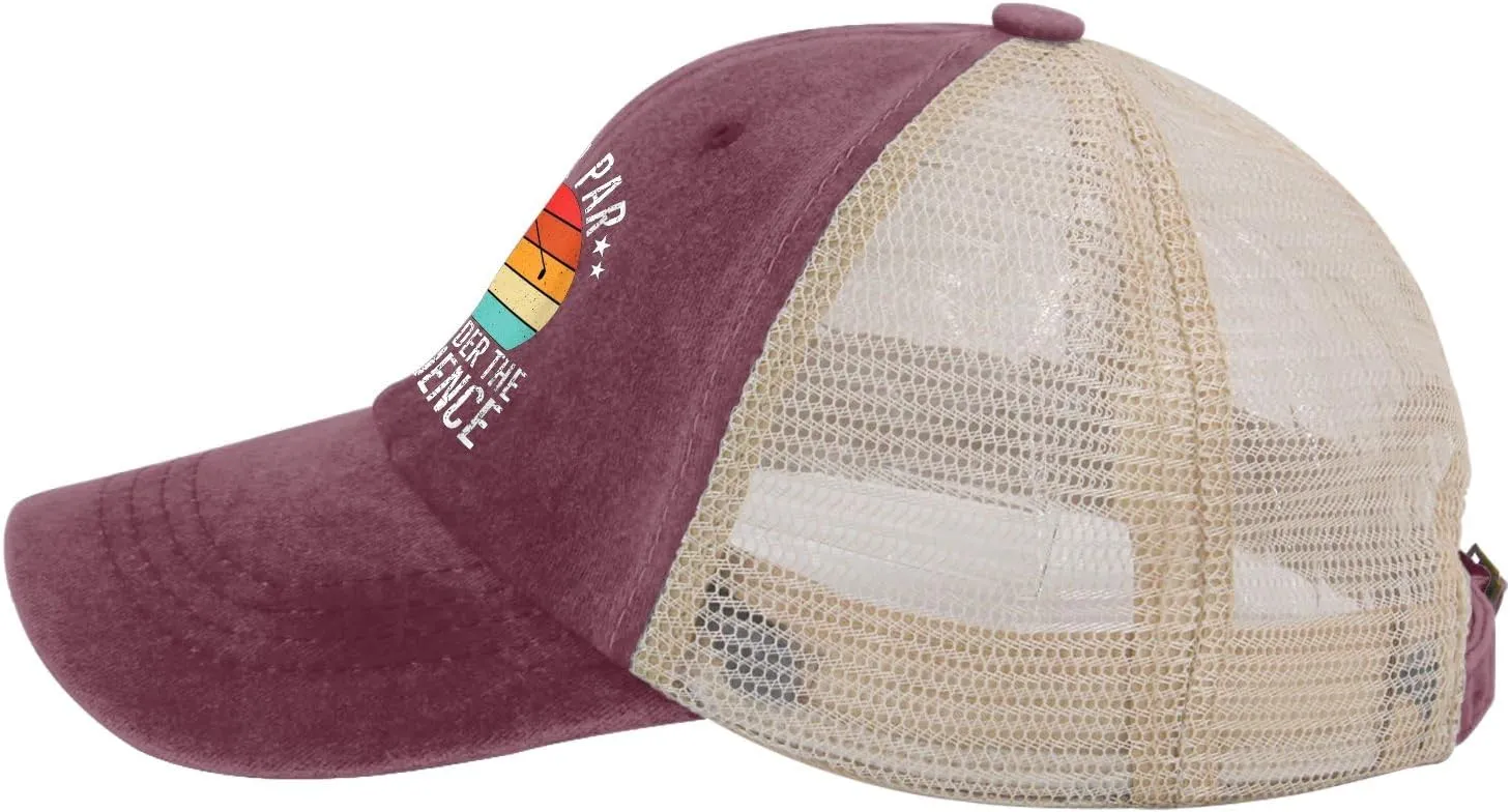 Over Par and Under Influence Hat for Women Humor Golf Country Hat for Mens Trucker Hat Ball Cap Trendy