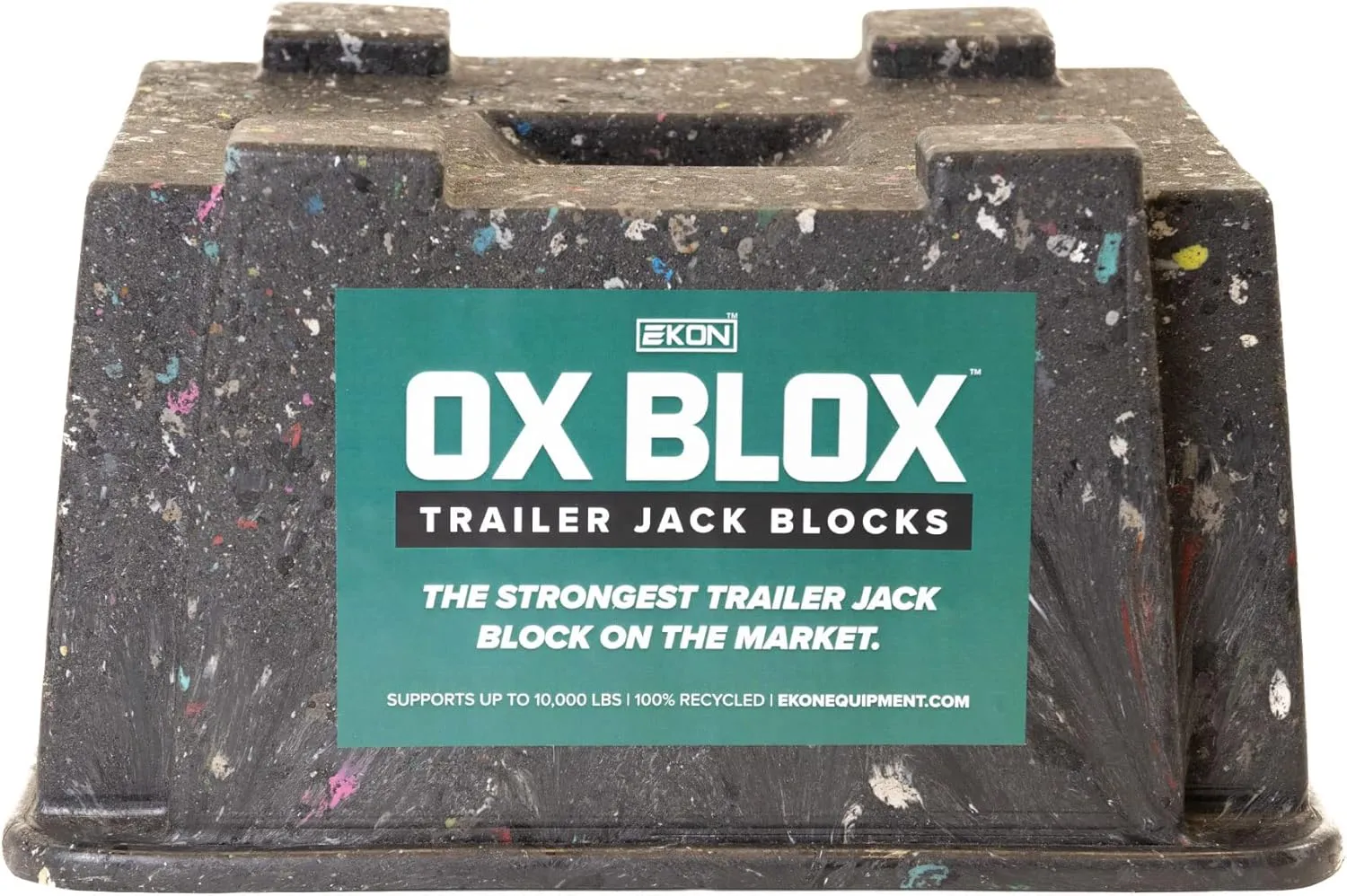 OX BLOX Heavy Duty Trailer Jack Block - Made in USA - Super Strong and Durable - 100% Recycled Plastic RV Jack Blocks - Trailers & Camper Essentials