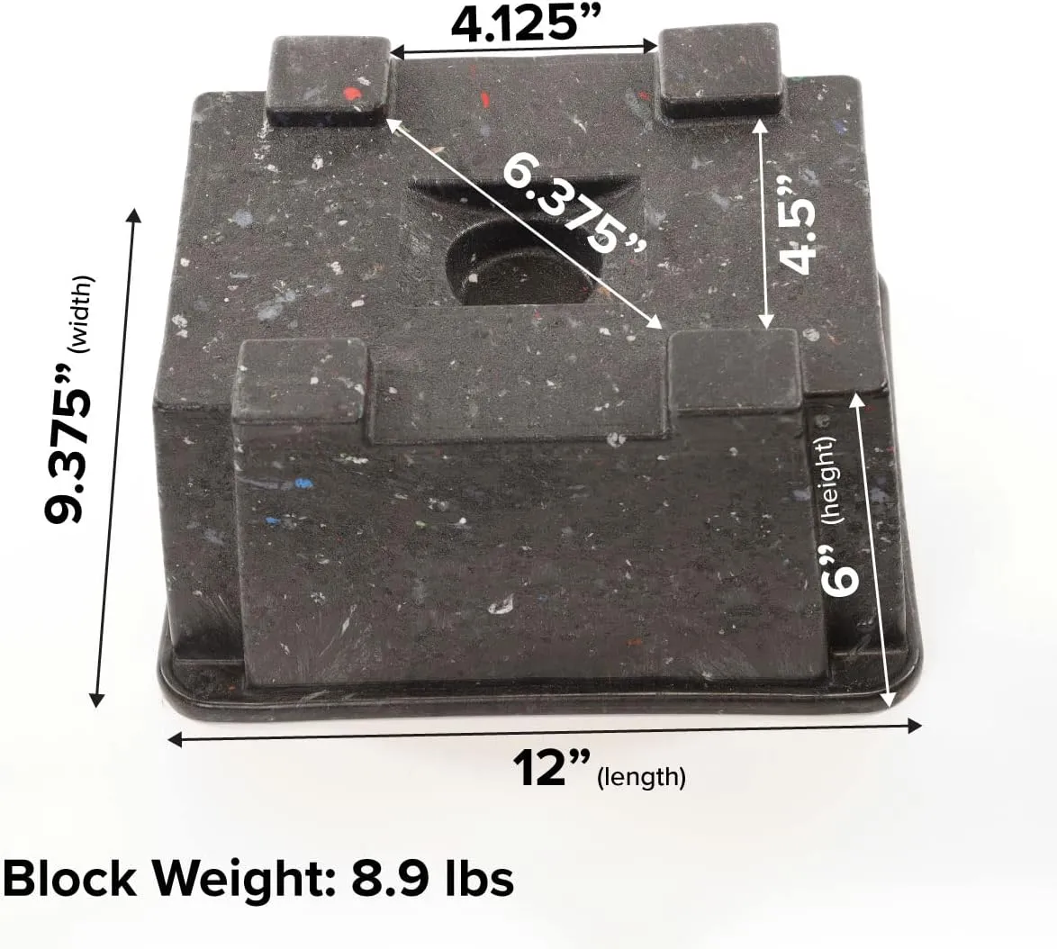 OX BLOX Heavy Duty Trailer Jack Block - Made in USA - Super Strong and Durable - 100% Recycled Plastic RV Jack Blocks - Trailers & Camper Essentials