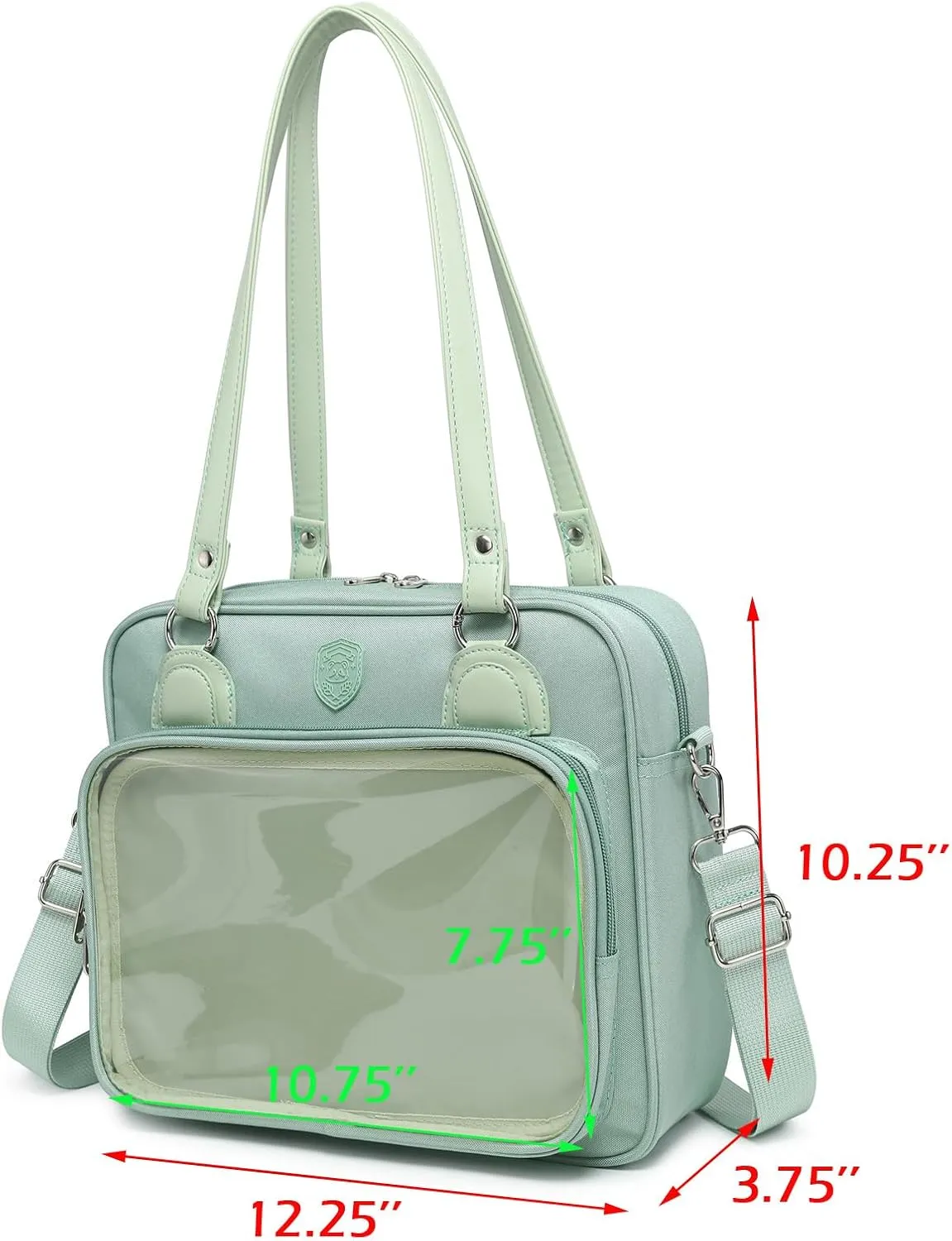 Oxford Ita Bag Crossbody Shoulder Bag Satchel Messenger Backpack Multi-Purpose Pins Display