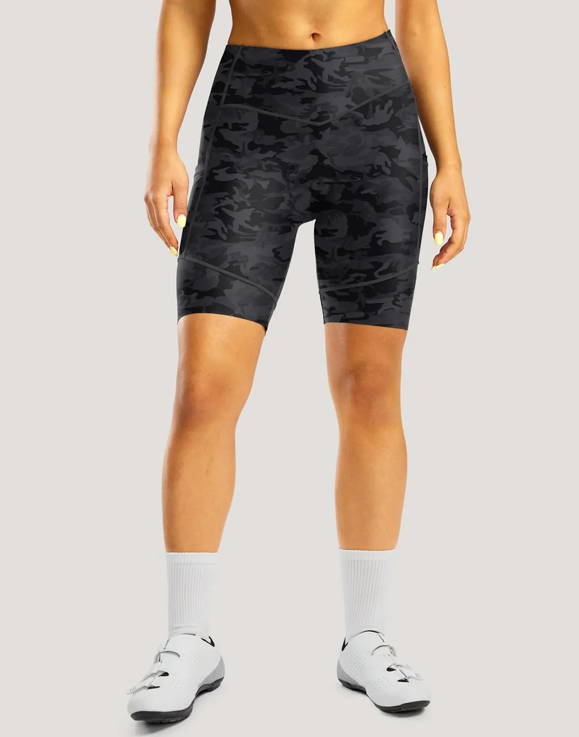Padded Bike Shorts for Women High Waisted 4D Padding Cycling Bicycle Road Biking Shorts with Pockets