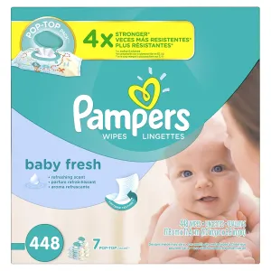 Pampers Baby Fresh Water Baby Wipes 7X Pop-Top Packs, 448 Count