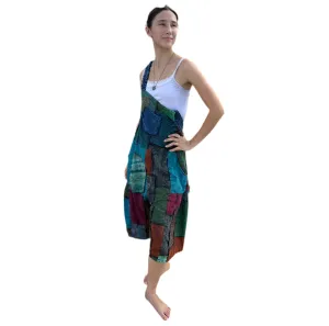 Patchwork Cotton Jumpsuit Shorts– Vibrant Colors, Effortless Style