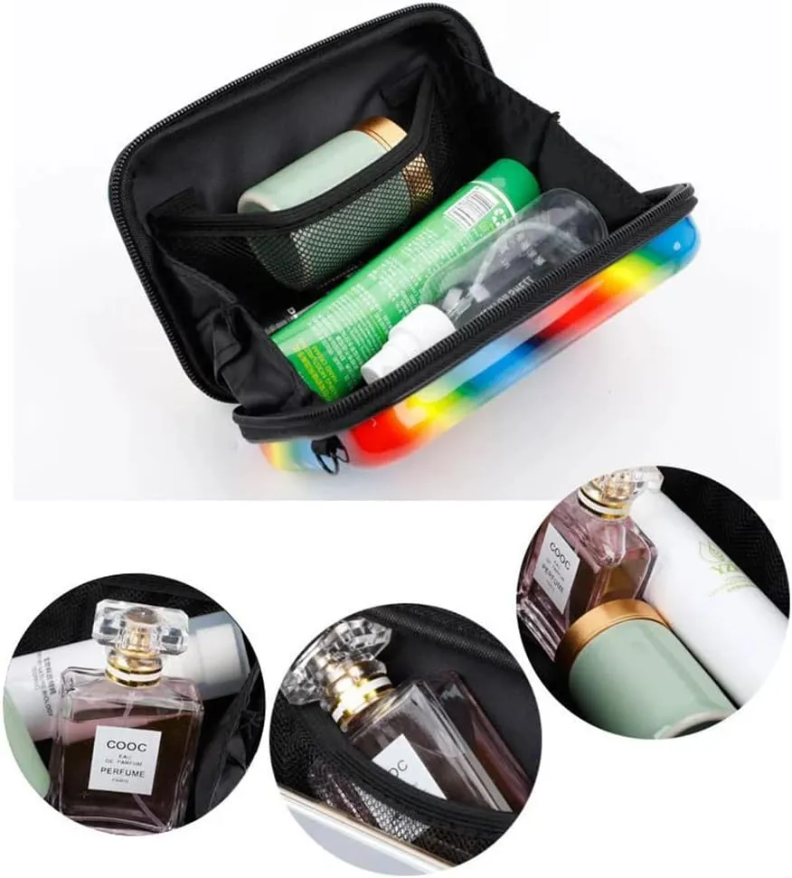 PC ABS Lightweight Hard Shell Travel Suitcase,Cosmetic Crossbody Bag For Women,Unisex Multifunctional Makeup Shoulder Luggage