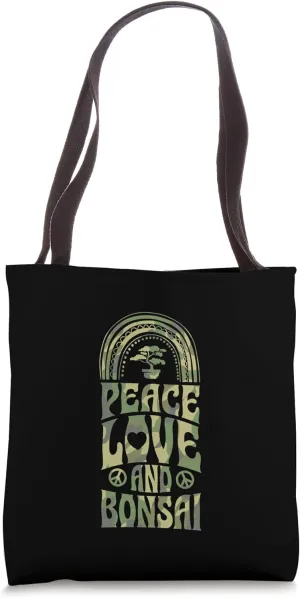 Peace Love and Bonsai Bohemian Rainbow Tote Bag