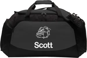 Personalized Bulldog Duffel Bag, Pet Travel Tote, Dog Lover Gift, Large Custom Bag Monogrammed Name, Dark Charcoal