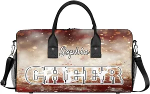 Personalized Cheer Bags for Cheerleaders, Custom Name Sport Duffel Bag Gym Bag Travel Duffle Bag Overnight Weekender Bag Glitters