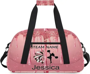 Personalized Cheer Duffle Bag for Cheerleaders, Custom Cheerleading Gym Bag for Women, Cheer Duffel Bag with Name Overnight Weekender Bags, Fluid