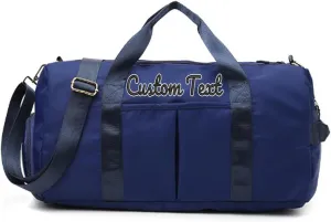 Personalized Duffle Bag Custom Sport Gym Travel Bags Embroidered Name Text,Custom Dry Wet Separated Overnight Weekender Waterproof Bag Gift