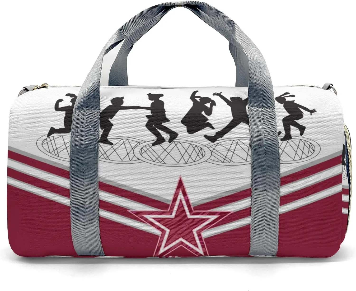 Personalized Name Duffel Bag Jumping Trampoline Red Athlete Multi-Function Travel Bag From Gym to Getaway: Multi-Purpose Travel Bags