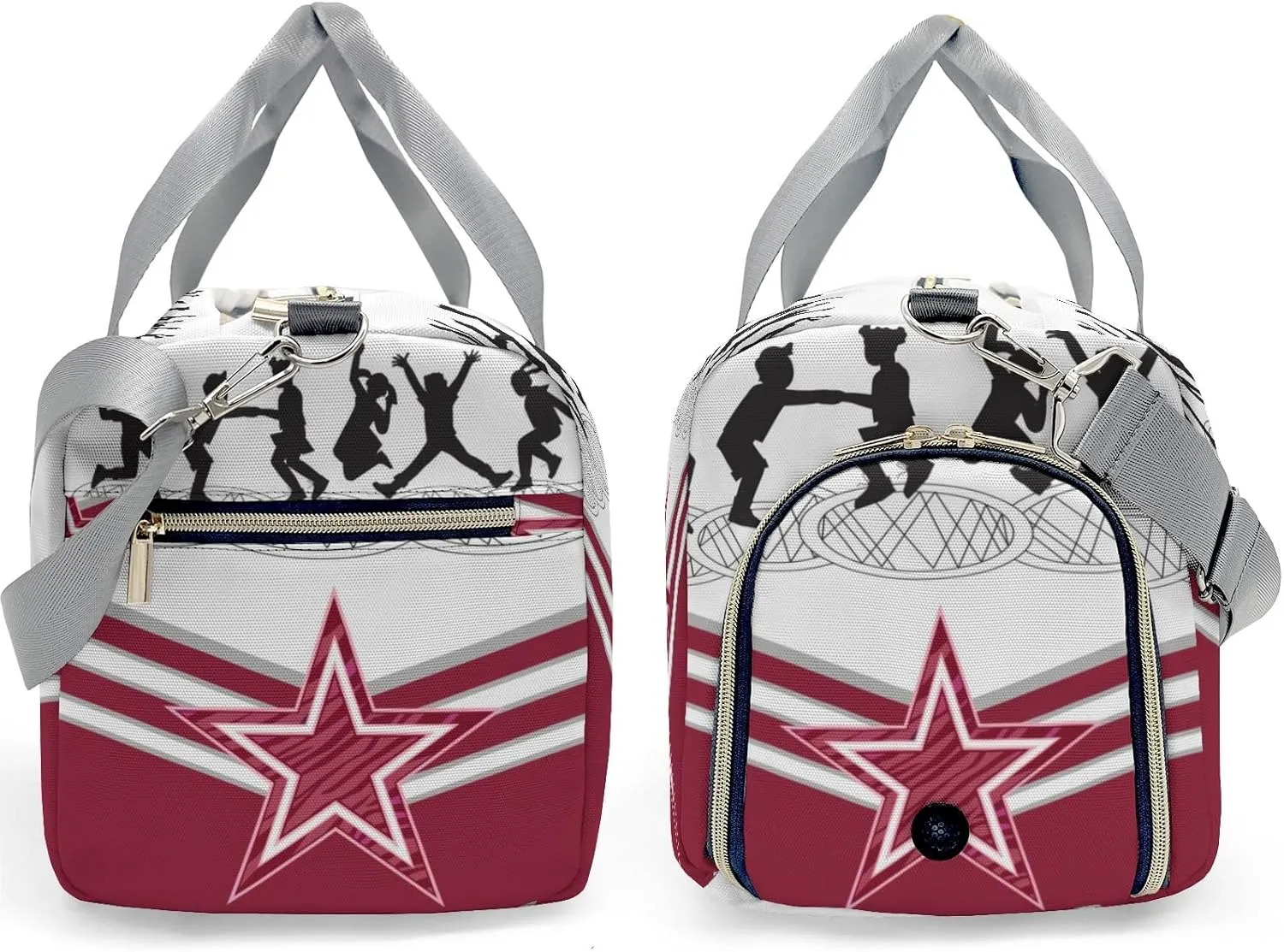 Personalized Name Duffel Bag Jumping Trampoline Red Athlete Multi-Function Travel Bag From Gym to Getaway: Multi-Purpose Travel Bags