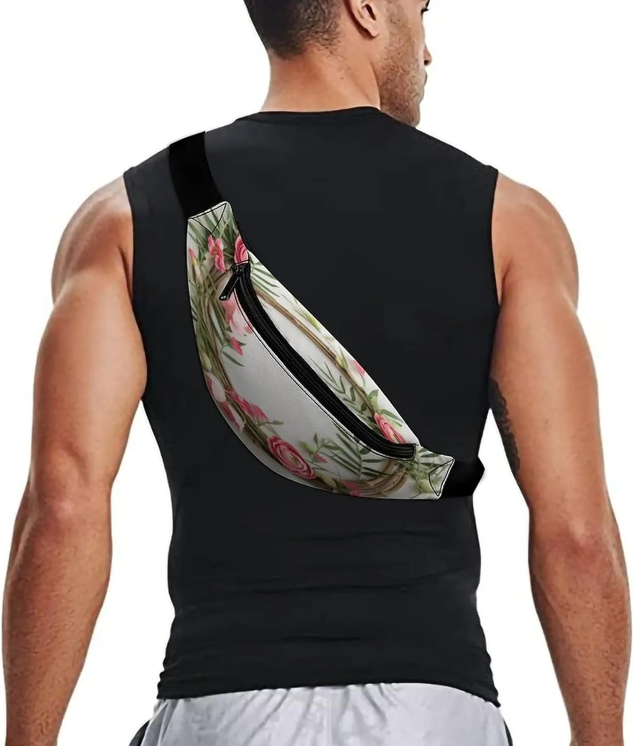Personalized Waist Packs with Adjustable Strap,Handmade Garland CrossBody Fanny Pack Casual Bag for Travel Sports Running Hiking