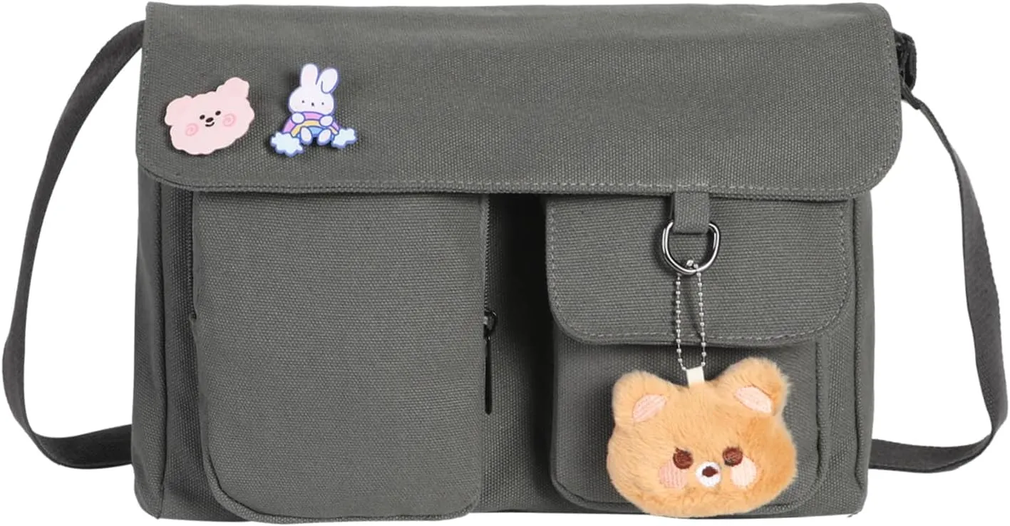 Phaoullzon Kawaii Crossbody Bag Cute Messenger Bags Canvas Shoulder Purse Gifts for Teens