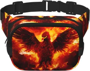 Phayah Flaming Phoenix Pattern Fanny Waist Packs For Men Women, Waist Bag Hip Pack For Travel Hiking Running Outdoor Sports