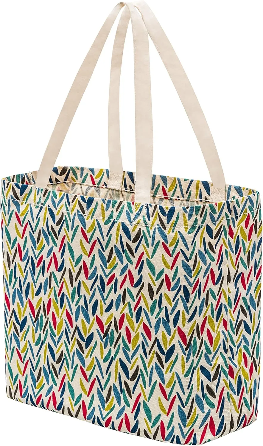 PLANET E Made in USA Reusable Cotton Canvas Shoulder Tote Grocery Shopping Bags