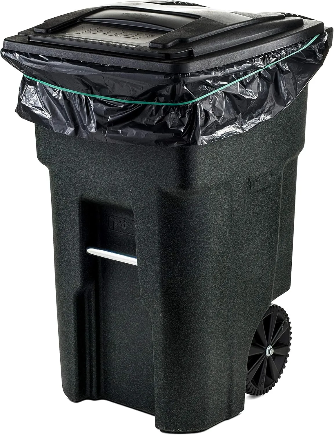 Plasticplace Black Trash Bags: 64-65 Gallon Trash Can Liners for Toter, Can Liners, 50” x 60” Garbage Bags, 1.2 Mil Heavy-Duty Roll, 25 Count Garbage Bag