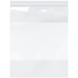 Plymor 12" x 15" (Pack of 100), 4 Mil with White-Block Heavy Duty Zipper Reclosable Plastic Bags