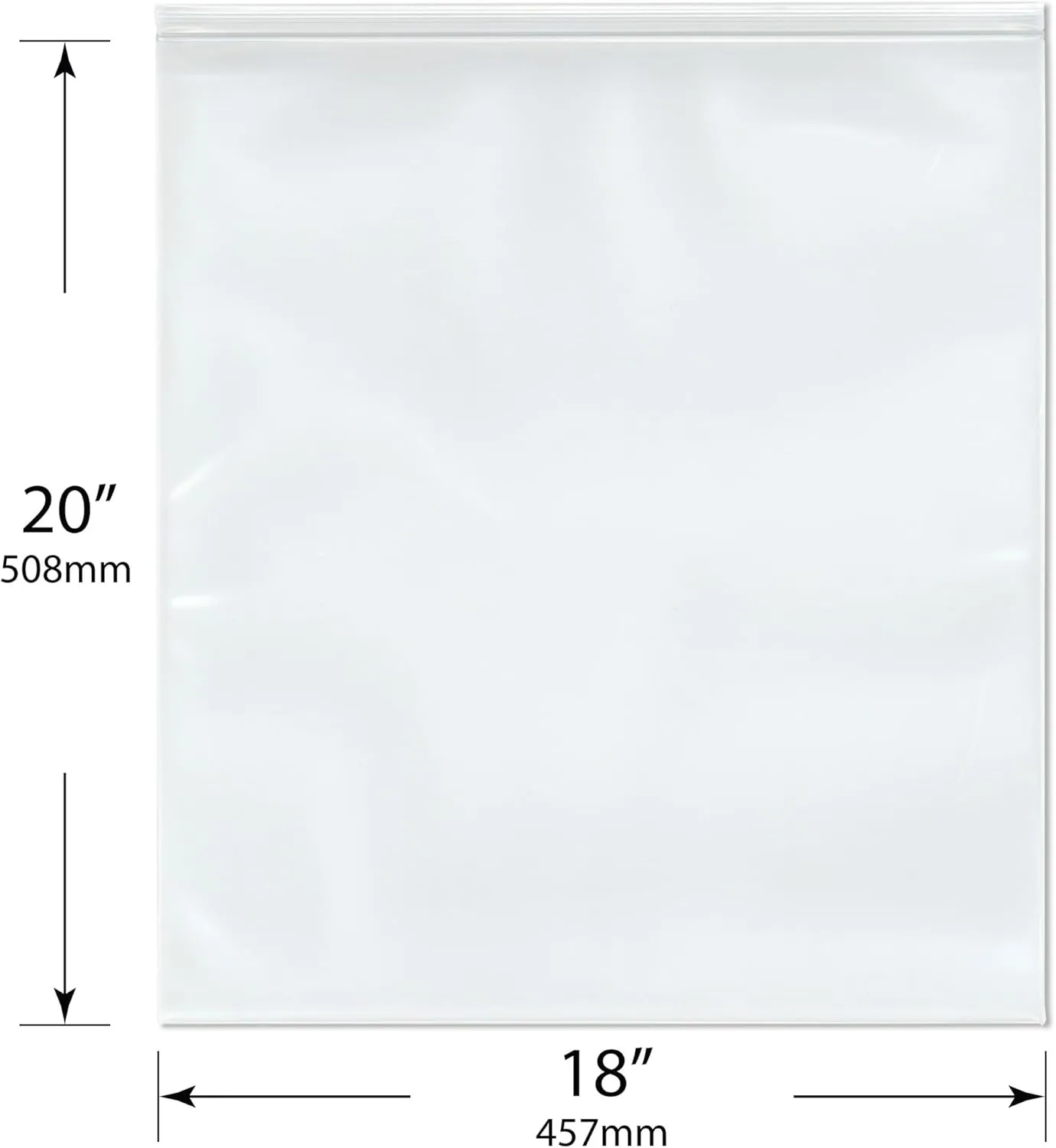 Plymor 18" x 20" (Pack of 50), 6 Mil Industrial Duty Zipper Reclosable Plastic Bags