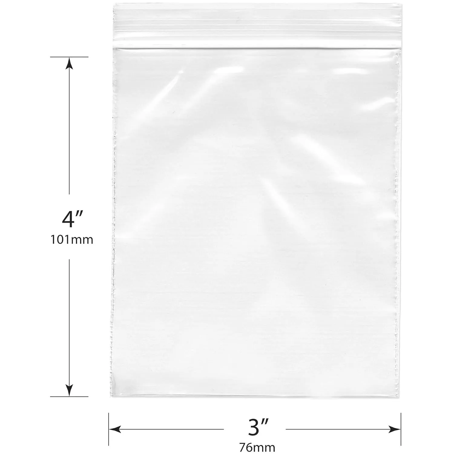 Plymor 2" x 3" (100), 3" x 4" (100), 4" x 6" (100), 4 Mil Variety Pack Heavy Duty Zipper Reclosable Plastic Bags