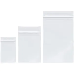 Plymor 2" x 3" (100), 3" x 4" (100), 4" x 6" (100), 4 Mil Variety Pack Heavy Duty Zipper Reclosable Plastic Bags