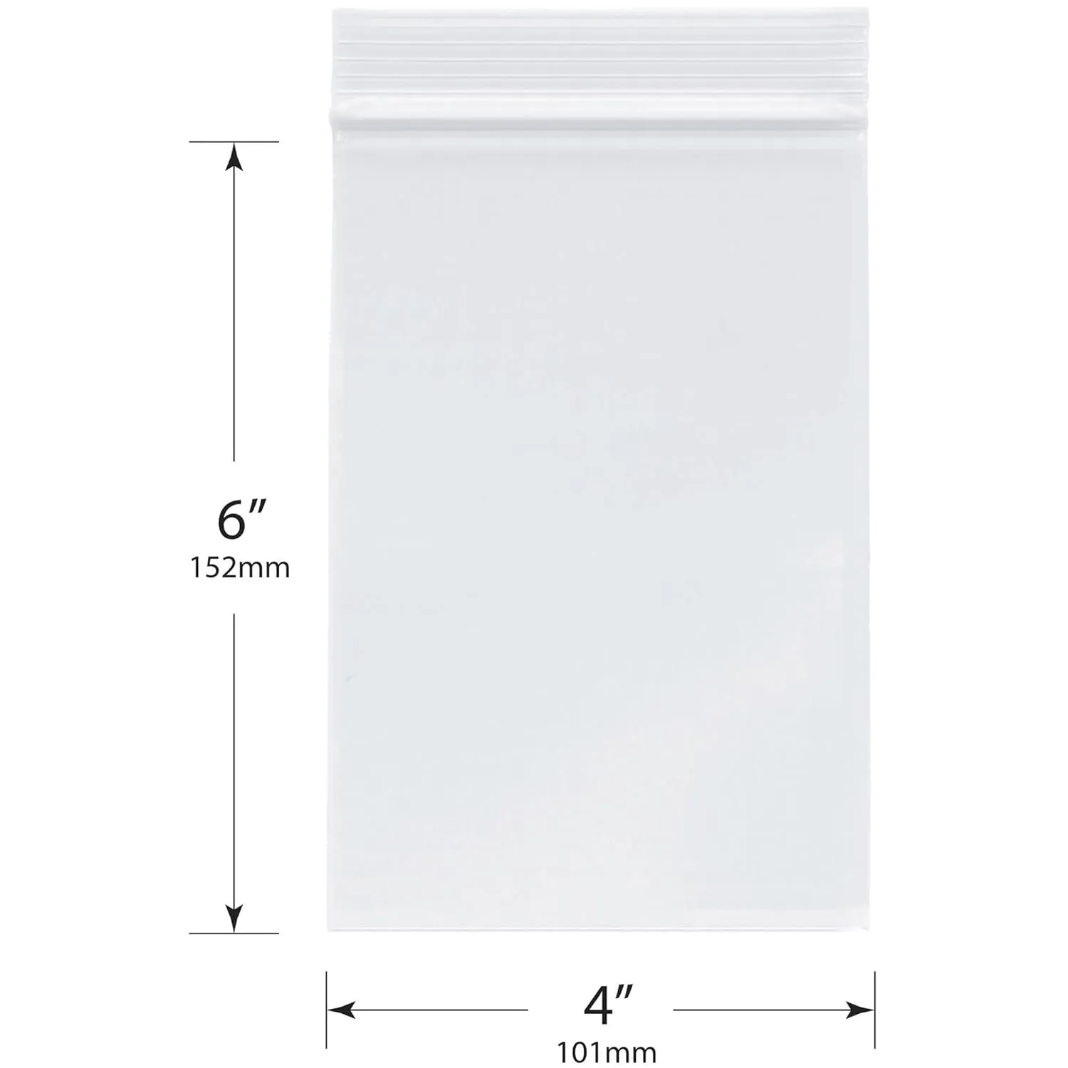 Plymor 2" x 3" (100), 3" x 4" (100), 4" x 6" (100), 4 Mil Variety Pack Heavy Duty Zipper Reclosable Plastic Bags