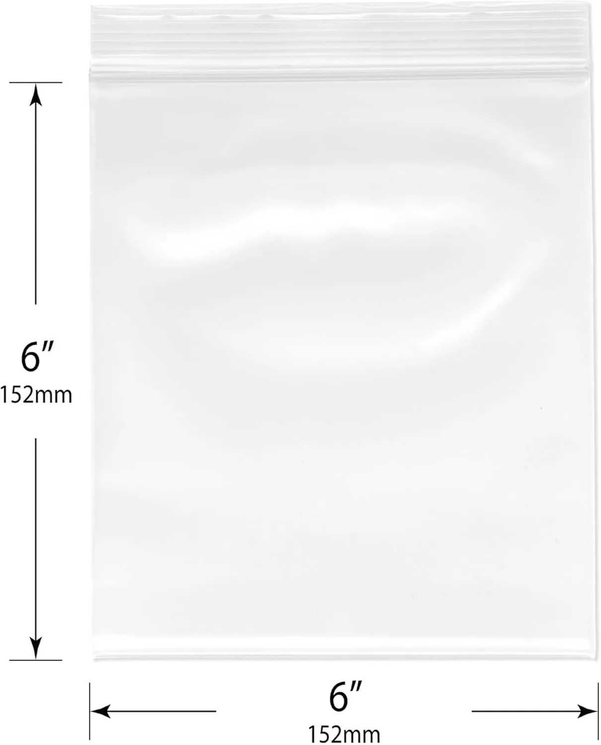 Plymor 6" x 6" (Pack of 200), 6 Mil Industrial Duty Zipper Reclosable Plastic Bags