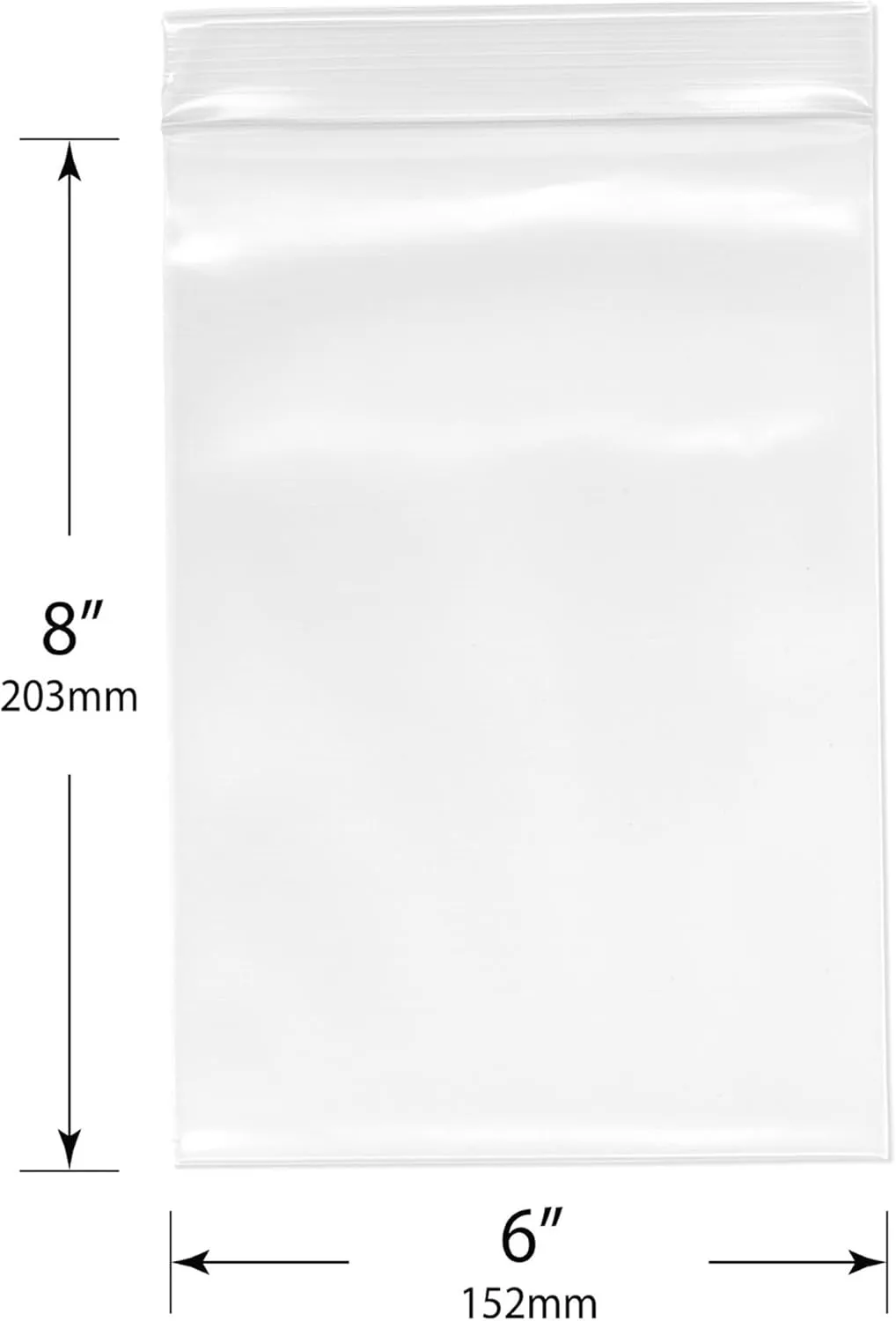 Plymor 6" x 8" (Pack of 100), 6 Mil Industrial Duty Zipper Reclosable Plastic Bags