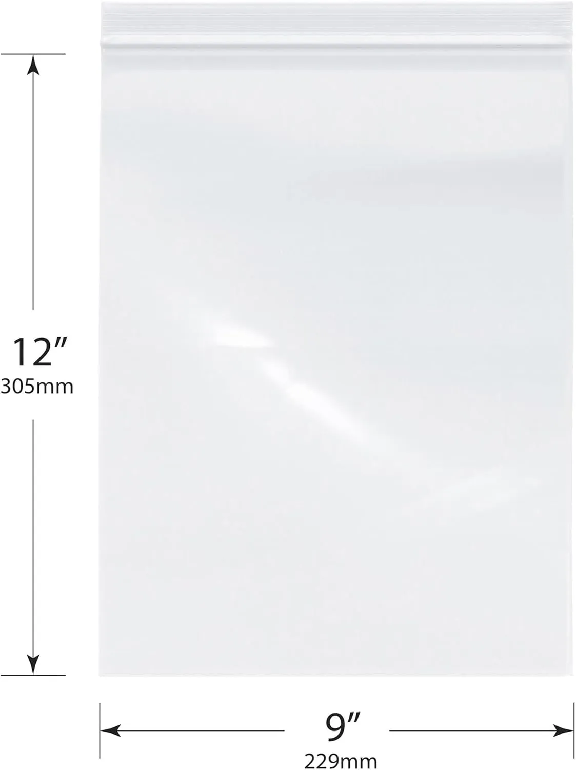 Plymor 9" x 12" (Pack of 50), 6 Mil Industrial Duty Zipper Reclosable Plastic Bags