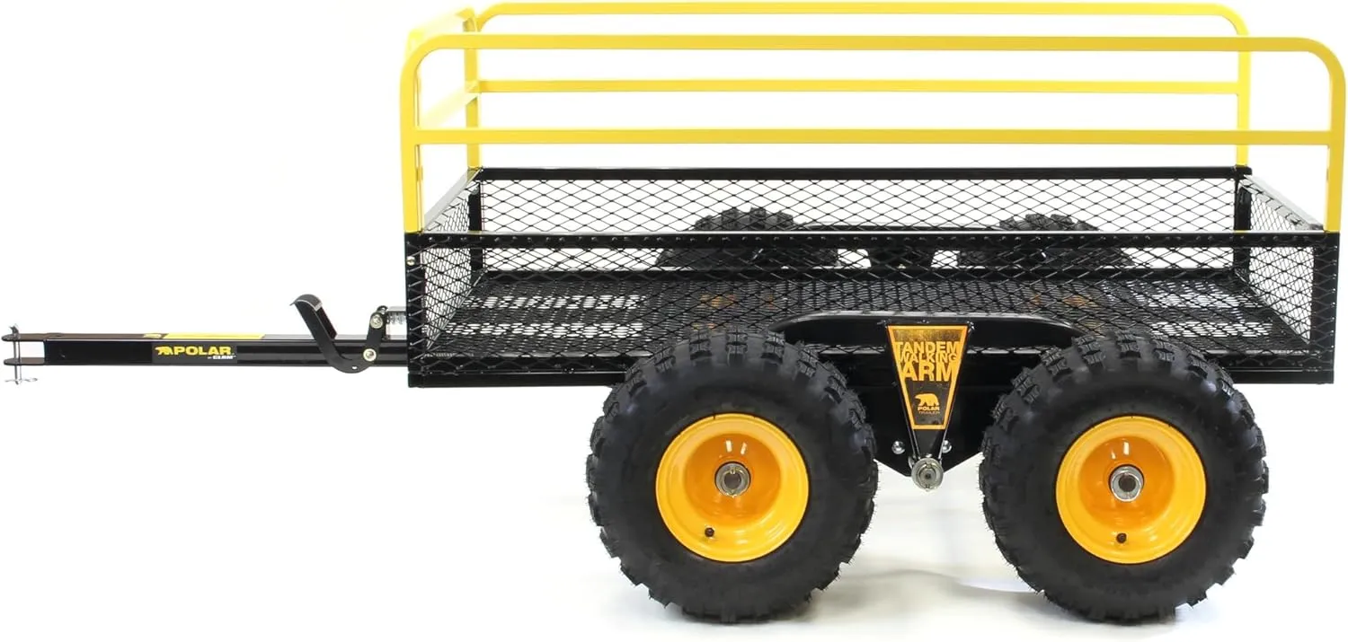 Polar Trailer HDM 1400 TA – Heavy-Duty Utility Trailer with Tandem Walking Arm, 92" x 51" x 36", Military-Grade Steel Mesh, Rust-Resistant, 10-Minute Assembly