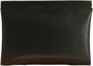 Portable Leather Self-Closing Mini Makeup Bag Lipstick Bag PU Leather Waterproof Automatic Closure Cosmetic Bag for Travel Outin Storage Organiser(Black,18x14cm(1pcs))