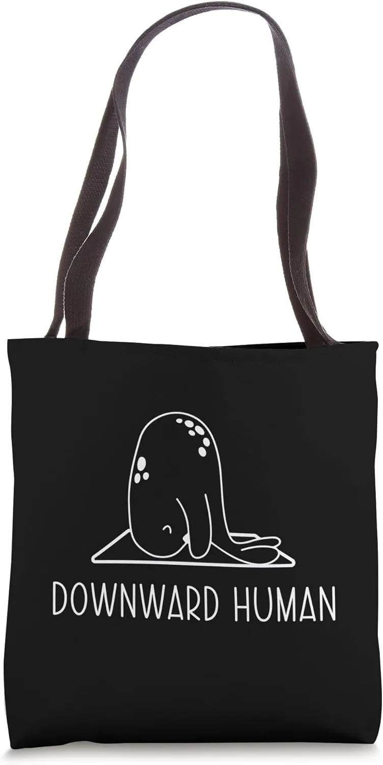 Position Downward Human Shirt Seal Sea Dog - Funny Seal Yoga Tote Bag